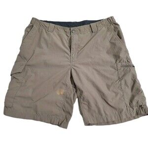 Columbia Cargo Shorts Men's 38 Silver Ridge Hiking Trail Beige Khaki Tan Fishing